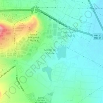Topografische Karte Monte de la Calavera, Höhe, Relief