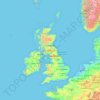 Topografische Karte United Kingdom, Höhe, Relief
