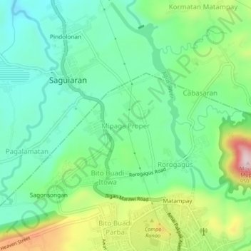 Topografische Karte Mipaga Proper, Höhe, Relief