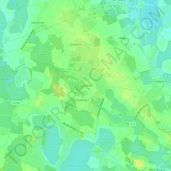 Topografische Karte La Suisse, Höhe, Relief