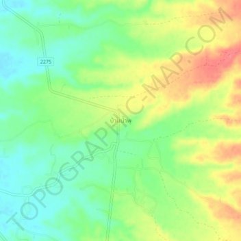 Topografische Karte Ban Nam Phu, Höhe, Relief