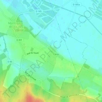 Topografische Karte Ceres, Höhe, Relief