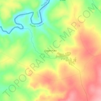 Topografische Karte Capim Pubo, Höhe, Relief