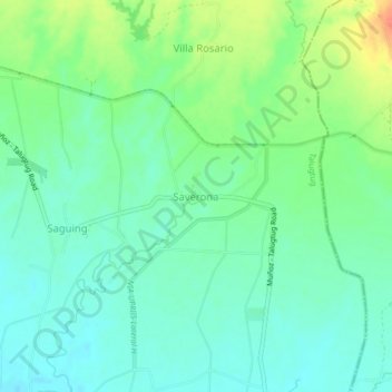 Topografische Karte Saverona, Höhe, Relief