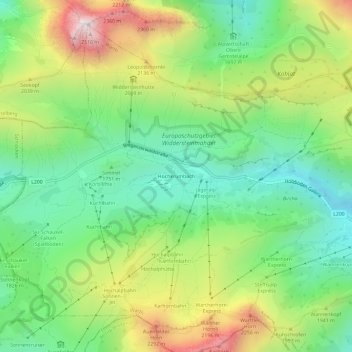 Topografische Karte Hochkrumbach, Höhe, Relief