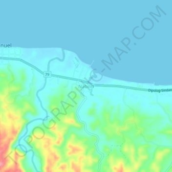 Topografische Karte Nabilid, Höhe, Relief
