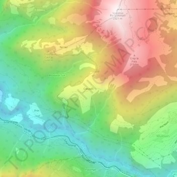 Topografische Karte Creusen, Höhe, Relief