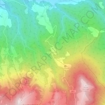 Topografische Karte Gurnigel Bad, Höhe, Relief