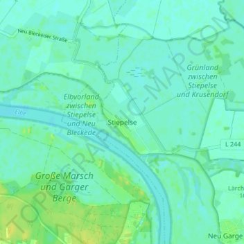 Topografische Karte Stiepelse, Höhe, Relief