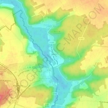 Topografische Karte Villetard, Höhe, Relief