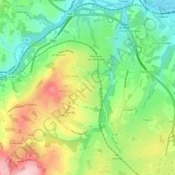 Topografische Karte La Roche, Höhe, Relief