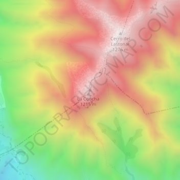 Topografische Karte La Concha, Höhe, Relief