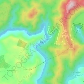 Topografische Karte Bitbit, Höhe, Relief