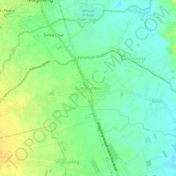 Topografische Karte Buensuceso, Höhe, Relief