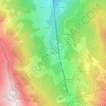 Topografische Karte Le Raffort, Höhe, Relief