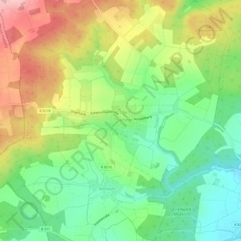 Topografische Karte Thalheim, Höhe, Relief