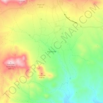 Topografische Karte Los Chulos, Höhe, Relief