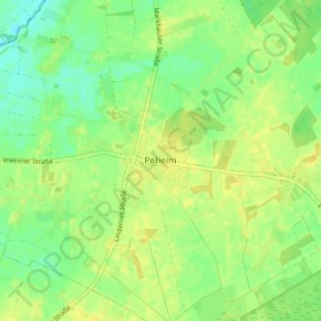 Topografische Karte Peheim, Höhe, Relief