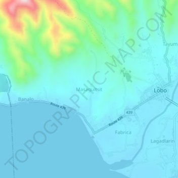 Topografische Karte Masaguitsit, Höhe, Relief