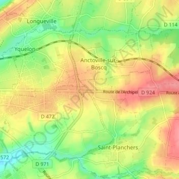 Topografische Karte Le Noyer, Höhe, Relief