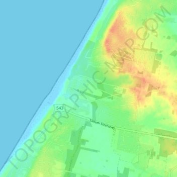 Topografische Karte Ejersted, Höhe, Relief