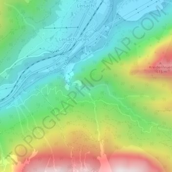 Topografische Karte Galitzenklamm, Höhe, Relief