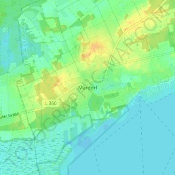 Topografische Karte Mardorf, Höhe, Relief