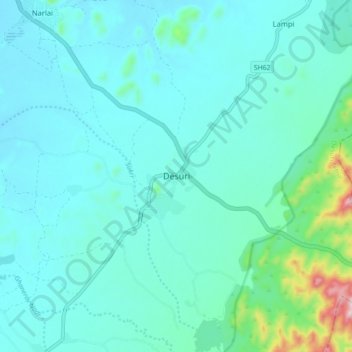 Topografische Karte Desuri, Höhe, Relief