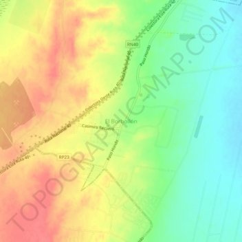 Topografische Karte El Borbollón, Höhe, Relief