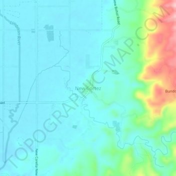 Topografische Karte New Cortez, Höhe, Relief