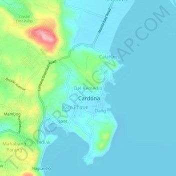 Topografische Karte Del Remedio, Höhe, Relief