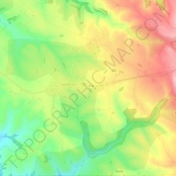 Topografische Karte Mas Viel, Höhe, Relief