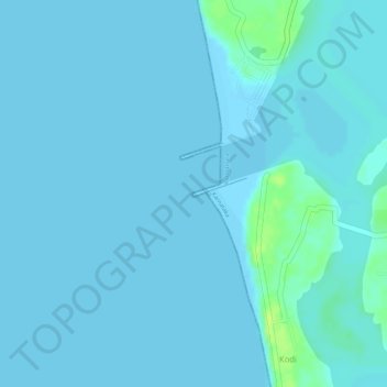 Topografische Karte Kodi beach, Höhe, Relief