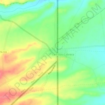 Topografische Karte Tripartito, Höhe, Relief