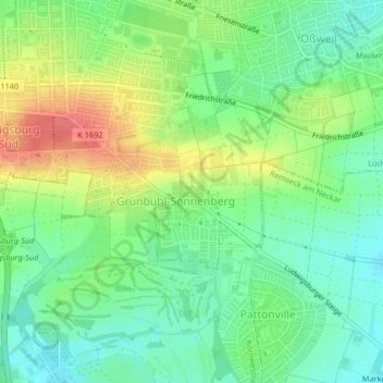 Topografische Karte Am Sträßle, Höhe, Relief