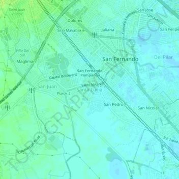 Topografische Karte Santa Lucia, Höhe, Relief