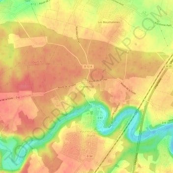 Topografische Karte Chanteloup, Höhe, Relief