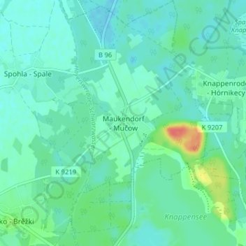 Topografische Karte Maukendorf, Höhe, Relief