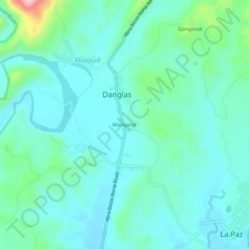 Topografische Karte Manganip, Höhe, Relief