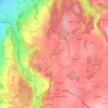 Topografische Karte Hinzistobel, Höhe, Relief