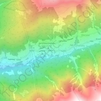 Topografische Karte Koatzet, Höhe, Relief