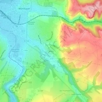 Topografische Karte Nerdre, Höhe, Relief