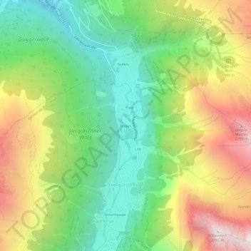 Topografische Karte Boden, Höhe, Relief