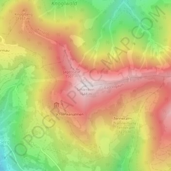 Topografische Karte Schlenken, Höhe, Relief