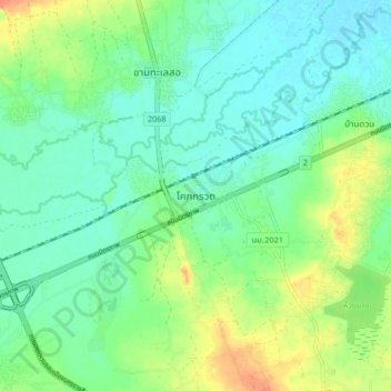 Topografische Karte Khok Kruat, Höhe, Relief
