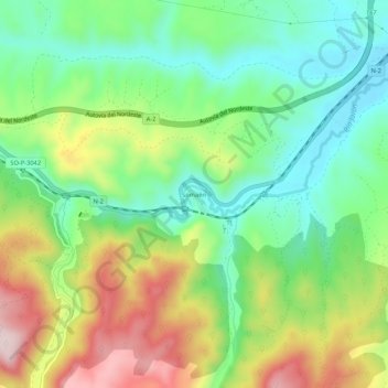 Topografische Karte Somaén, Höhe, Relief