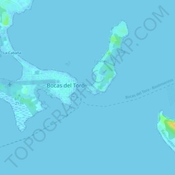 Topografische Karte Isla Carenero, Höhe, Relief
