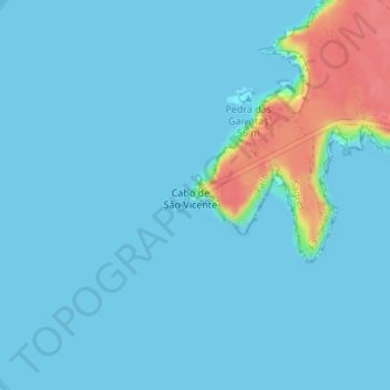 Topografische Karte Cabo de São Vincente, Höhe, Relief