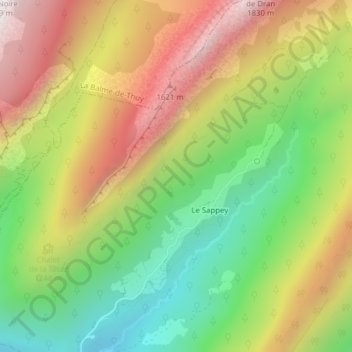 Topografische Karte La Verpillère, Höhe, Relief