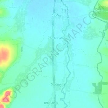 Topografische Karte Ban Pa Ngio, Höhe, Relief